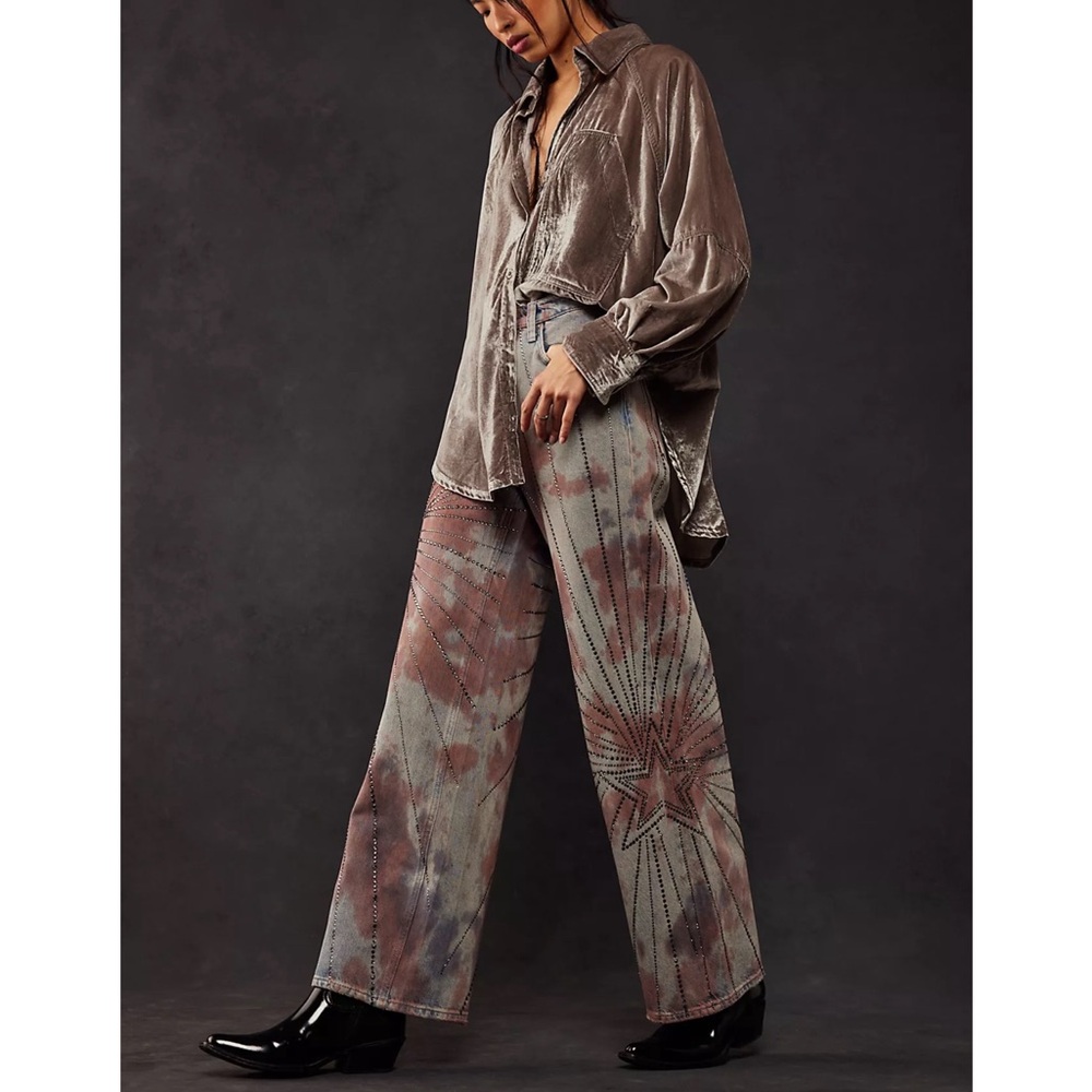 NWOT Free People Aurora Mid Rise Straight Leg Jeans
